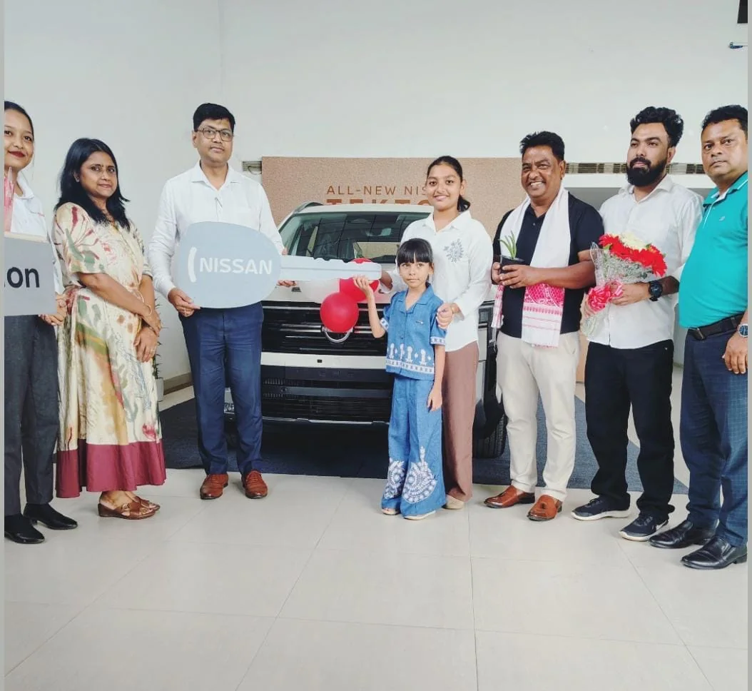 Customer vehicle delivery ceremony at Binod Nissan